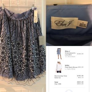 Eliza J - Embroidered A-line Skirt
